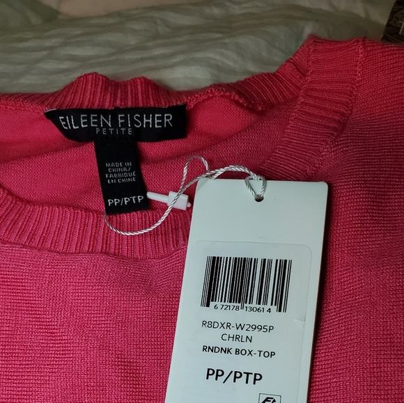 Eileen Fisher Tencel Lyocell Sweater in Cherry Lan - Picture 6 of 8